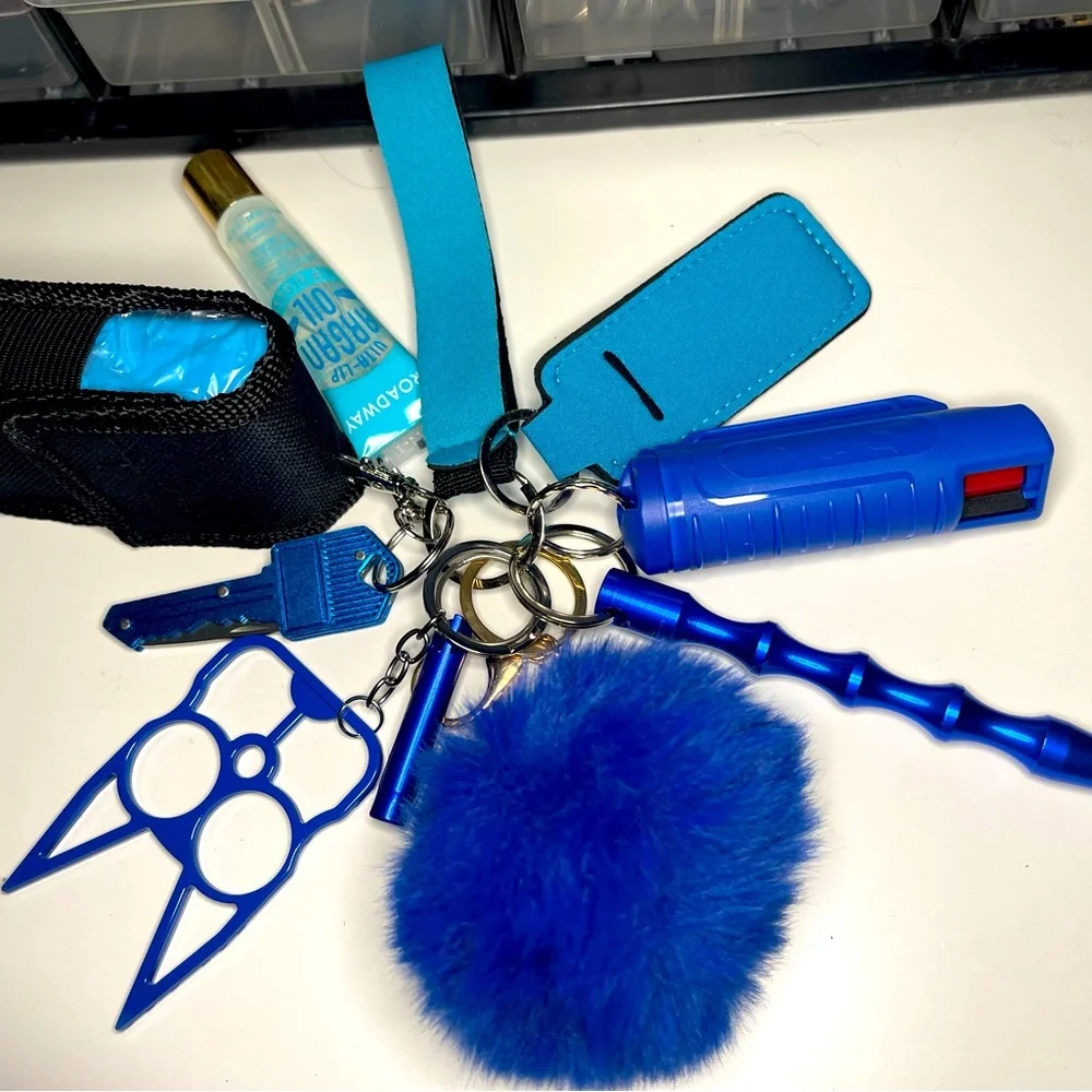 Solid blue self defense keychain - Picture 1 of 4